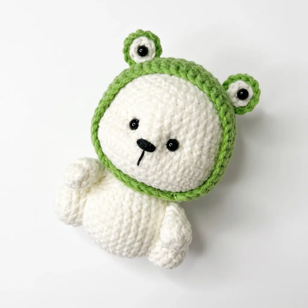 bear in frog costume amigurumi pattern crochet project crochet project detail 1