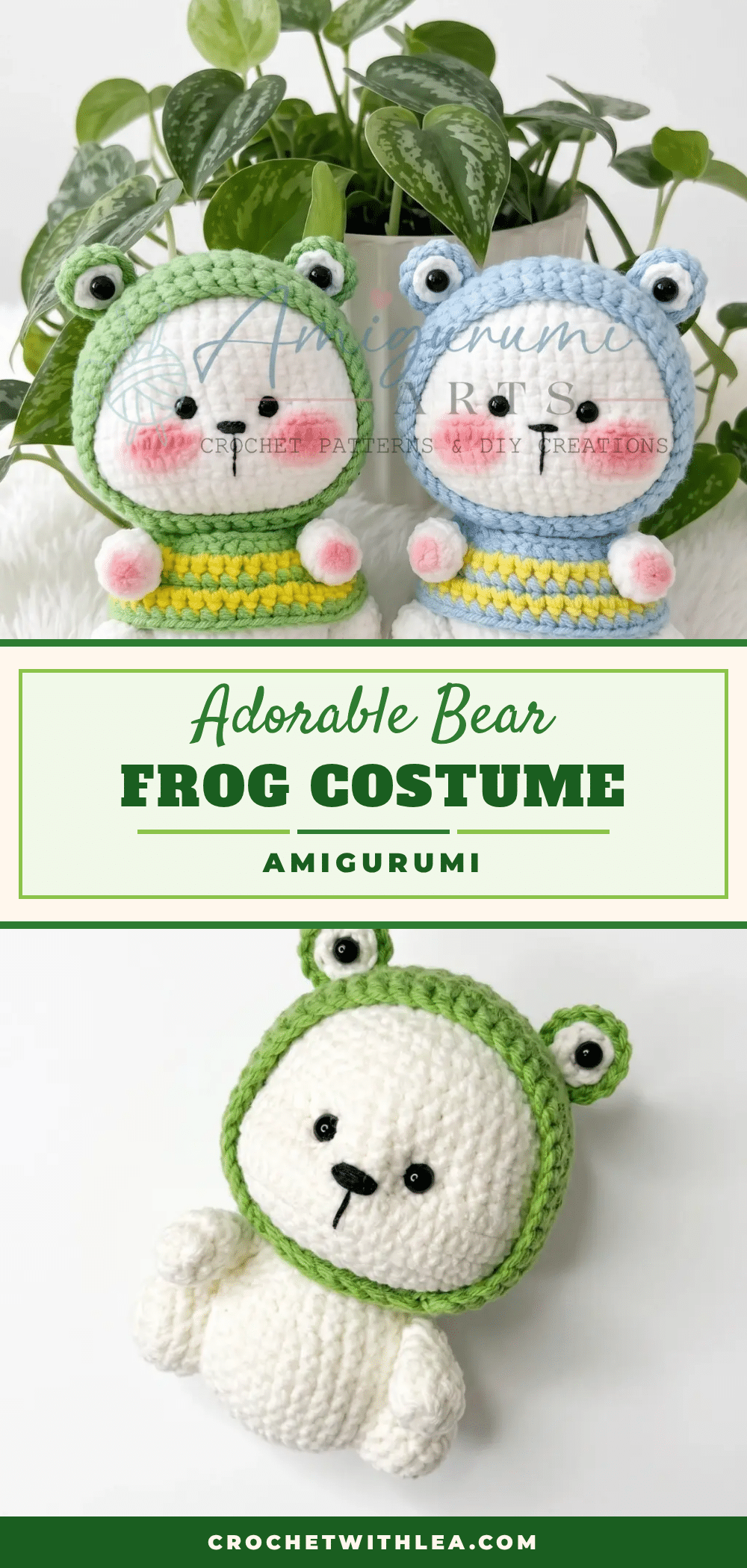 bear in frog costume amigurumi pattern crochet pattern