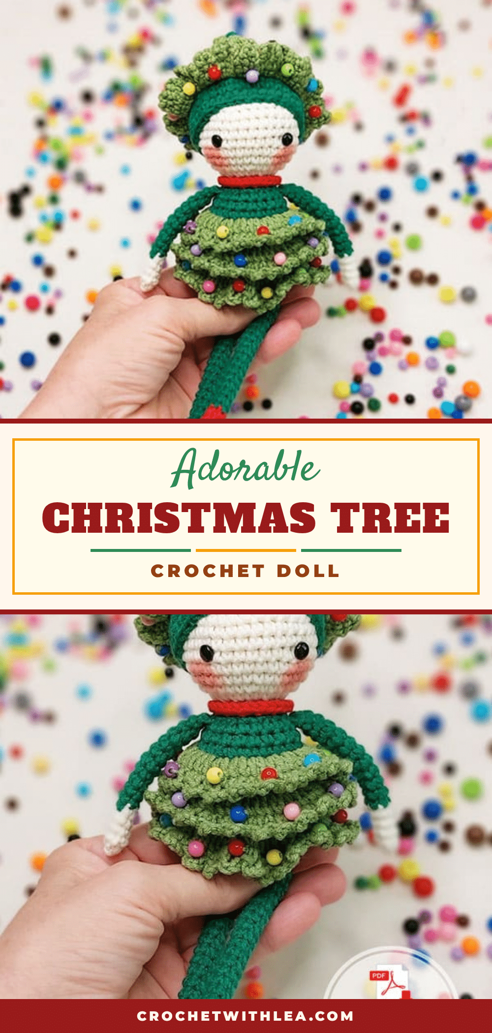 christmas tree crochet doll crochet pattern