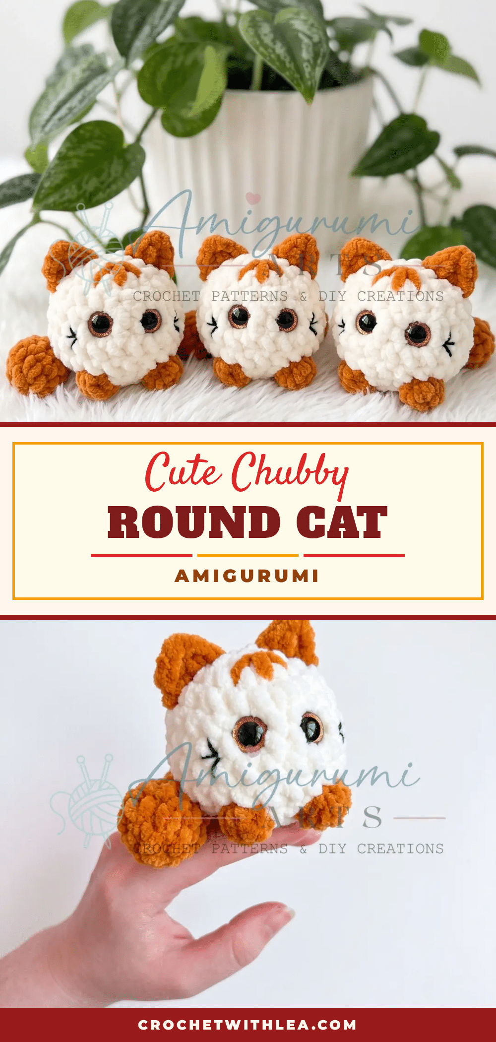 chubby round cat amigurumi crochet pattern