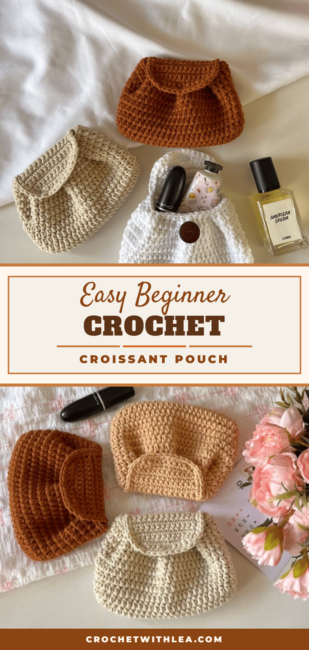crochet croissant pouch pattern crochet pattern