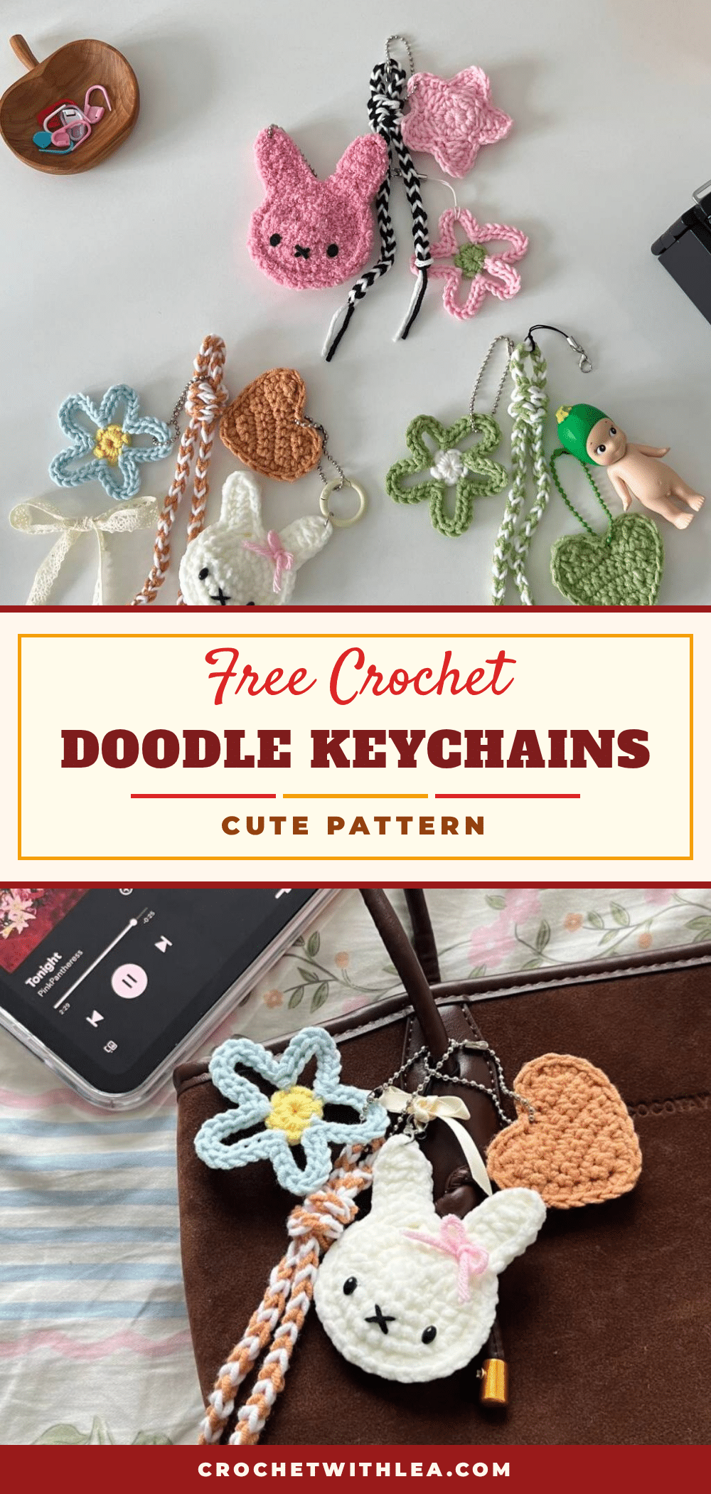 crochet doodle keychains crochet pattern