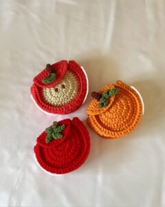 crochet fruit pouch pattern - featured image