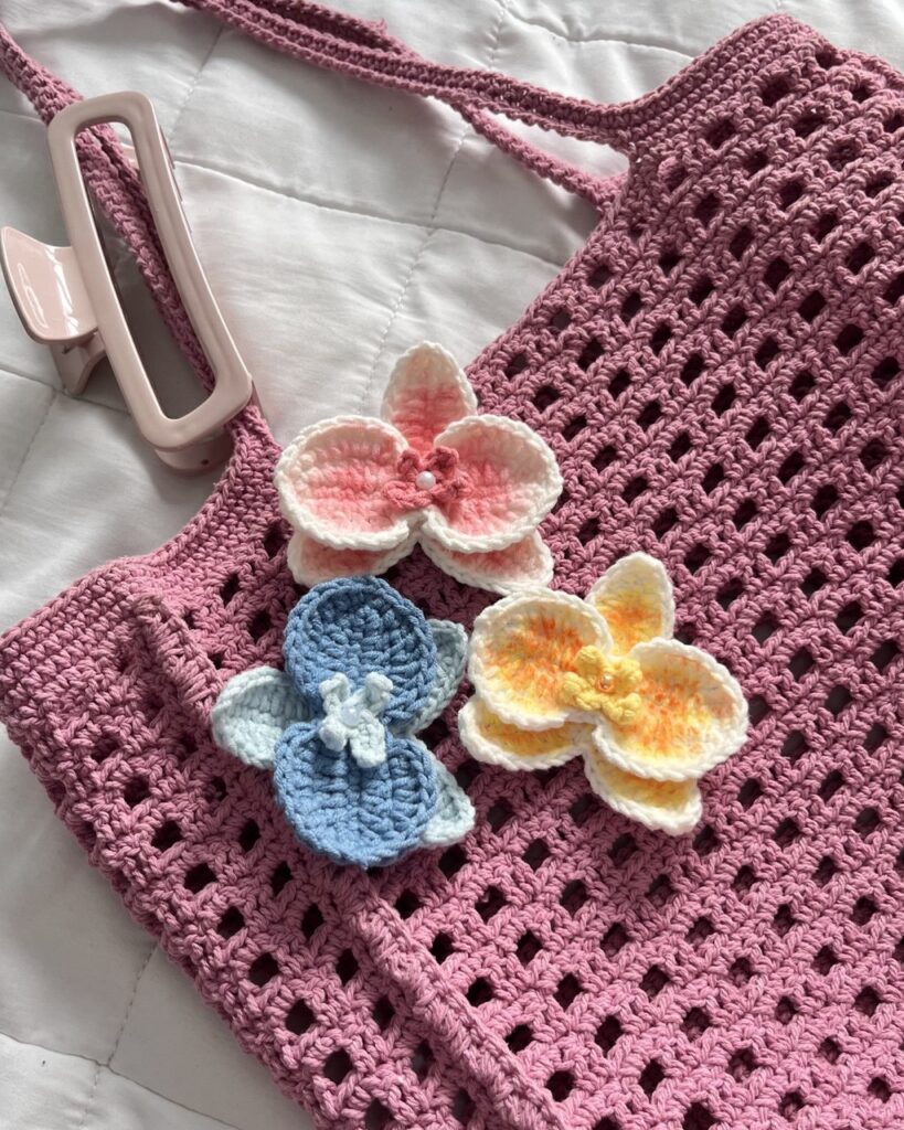 crochet orchid flowers applique crochet project crochet project detail 1