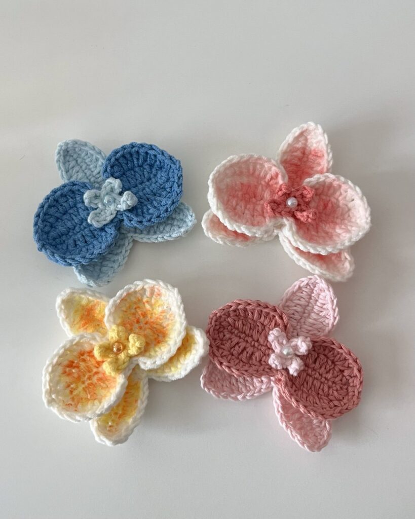 crochet orchid flowers applique crochet project crochet project detail 2
