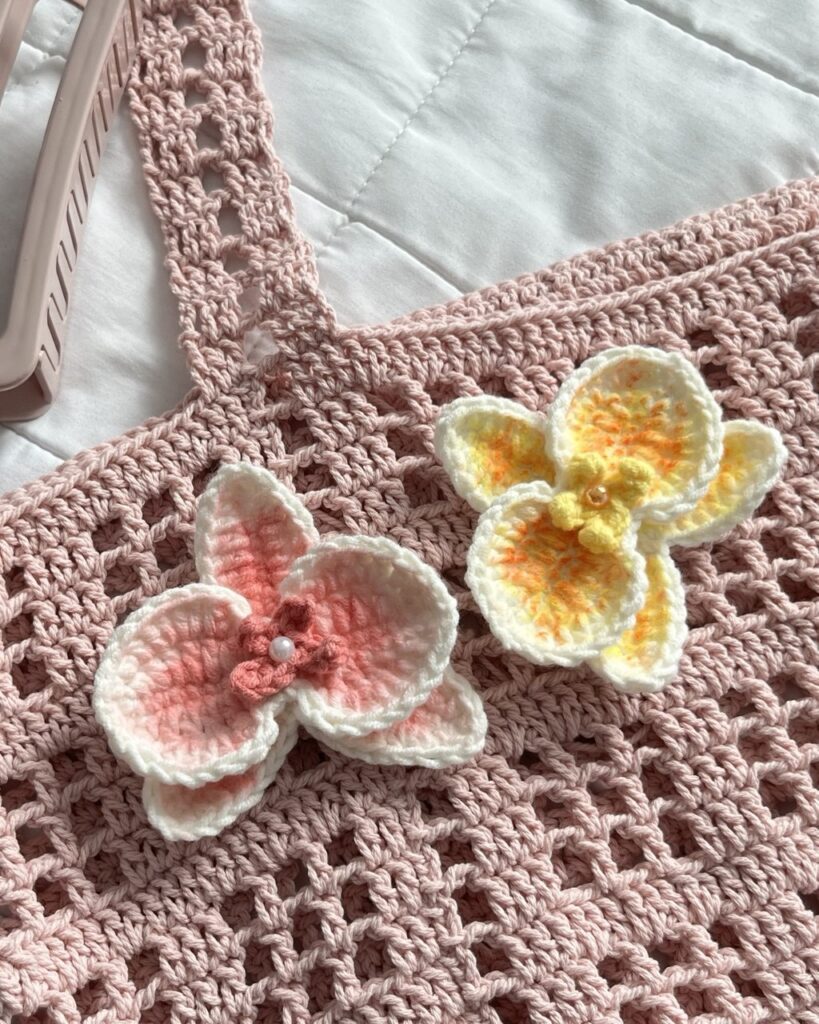 crochet orchid flowers applique crochet project crochet project detail 3