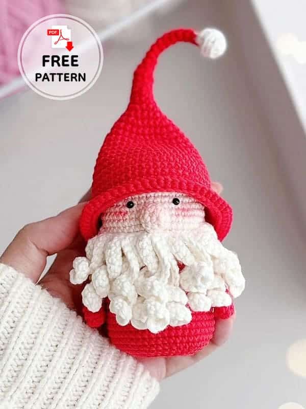 crochet santa gnome amigurumi crochet project crochet project detail 1