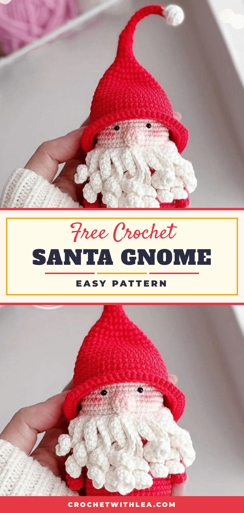 crochet santa gnome amigurumi crochet pattern