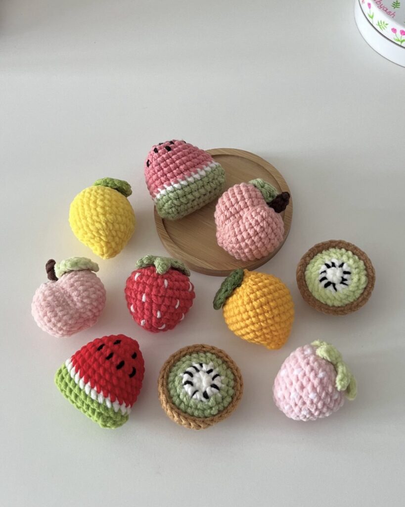 crochet summer fruit keychain pattern crochet project crochet project detail 1