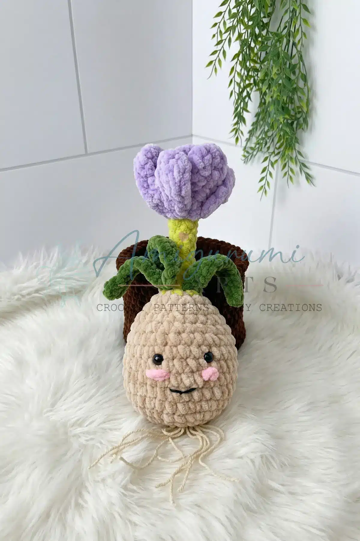 curly flower amigurumi pot crochet project crochet project detail 5