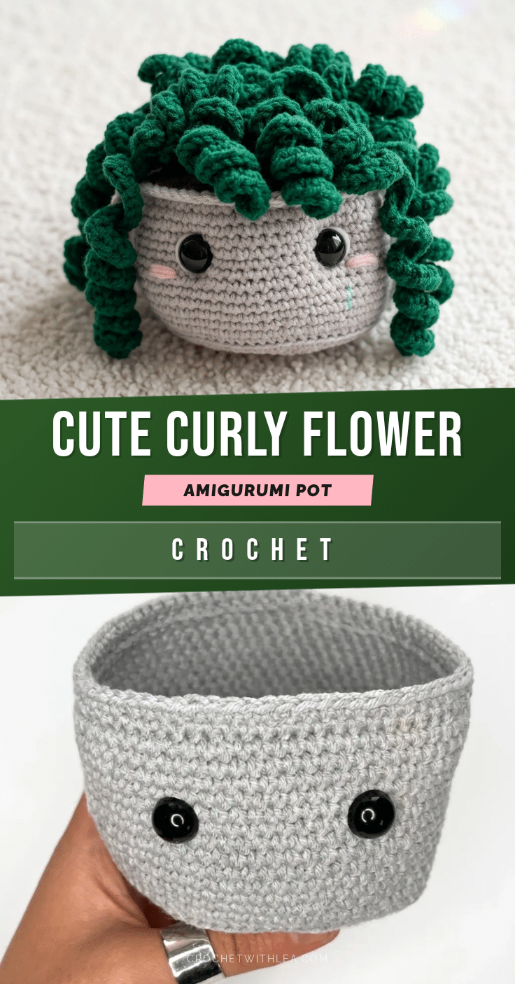 curly flower amigurumi pot crochet pattern