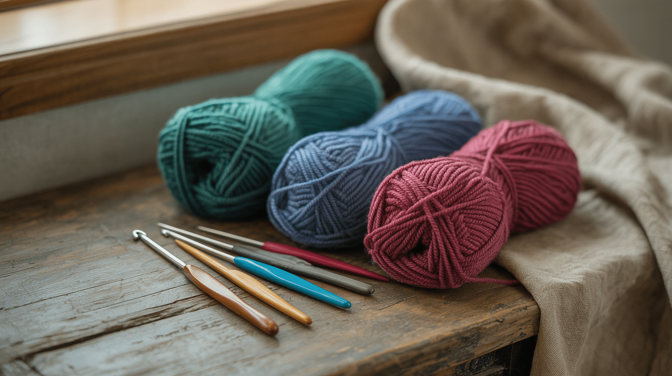 Colorful skeins of yarn for Crochet With Lea