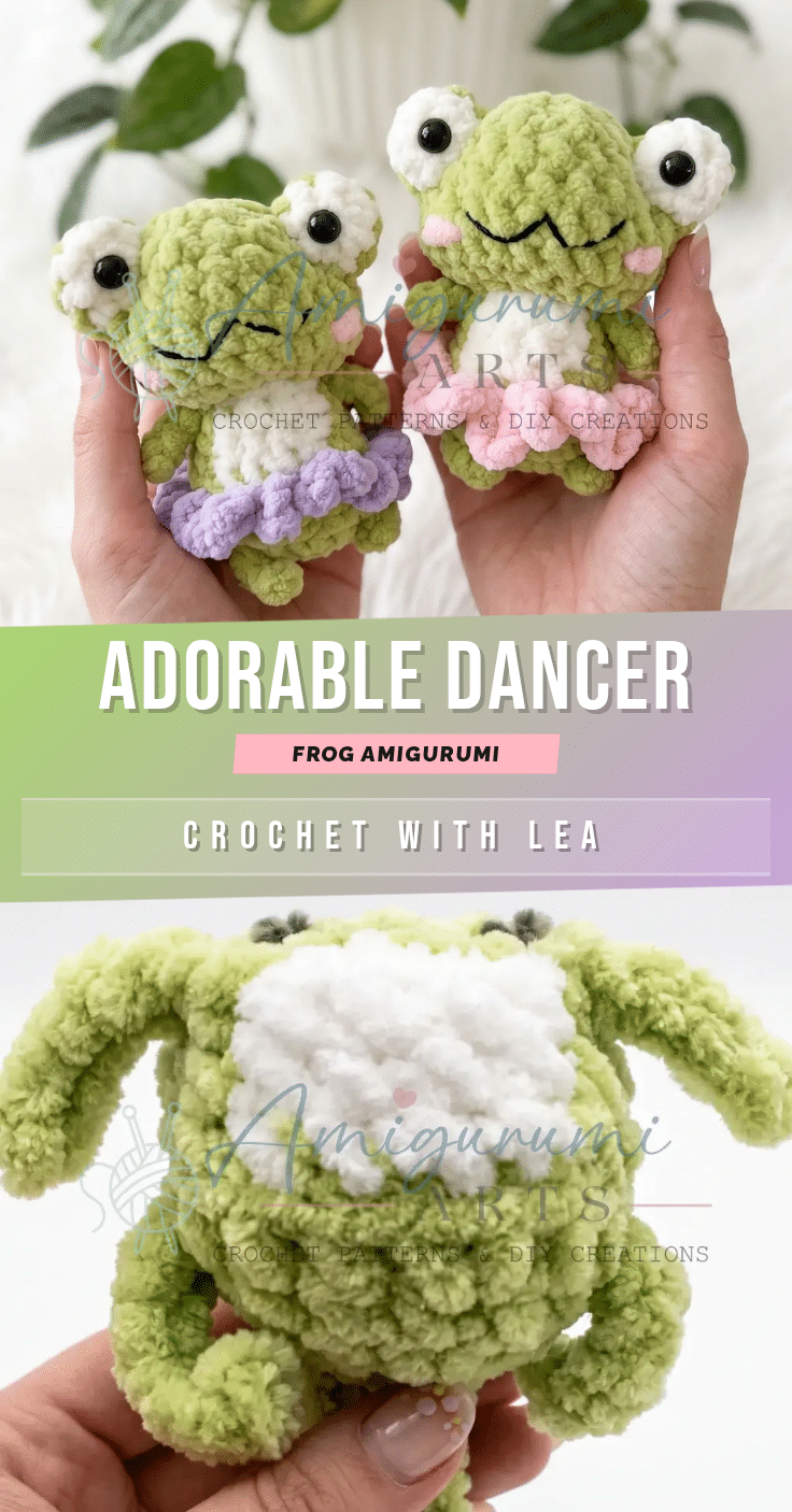 dancer frog amigurumi crochet pattern