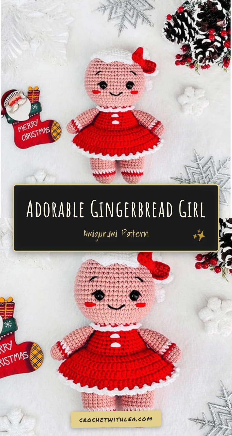 Gingerbread Girl Amigurumi crochet pattern