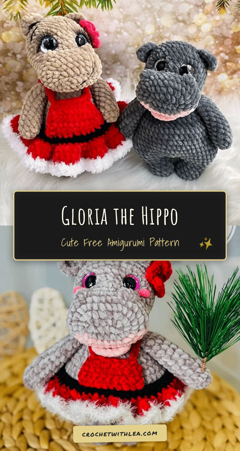 Gloria the Hippo Amigurumi crochet pattern