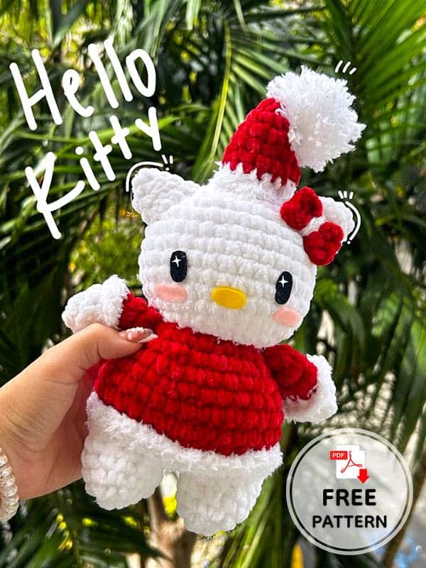Hello Kitty Santa Hat Amigurumi crochet project crochet project detail 1