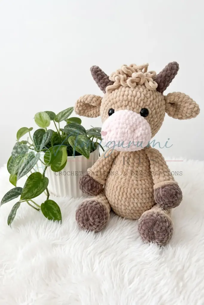Kesha the Bull Calf Amigurumi Pattern - featured image