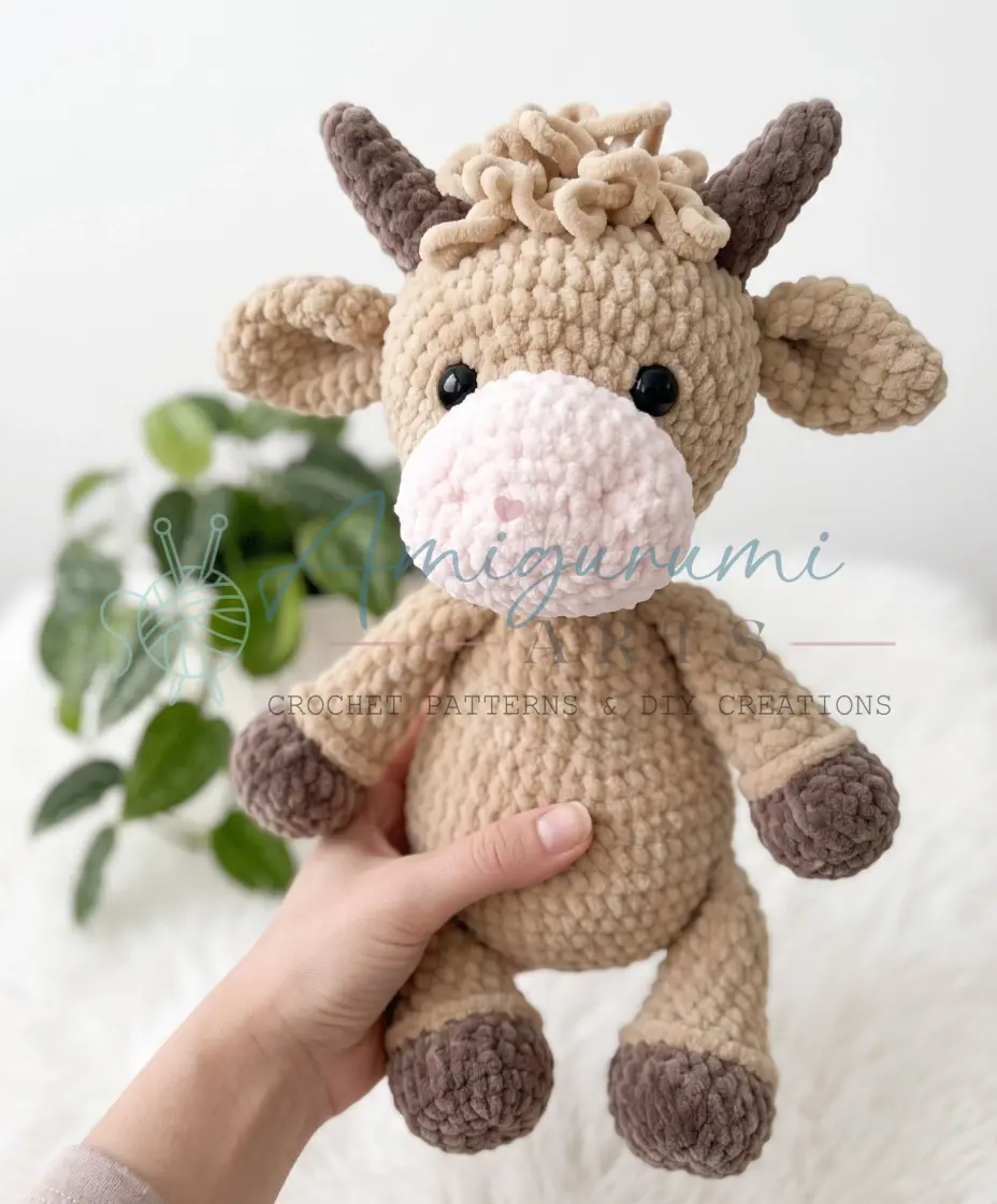 Kesha the Bull Calf Amigurumi Pattern crochet project crochet project detail 1