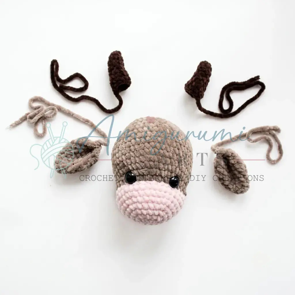 Kesha the Bull Calf Amigurumi Pattern crochet project crochet project detail 2
