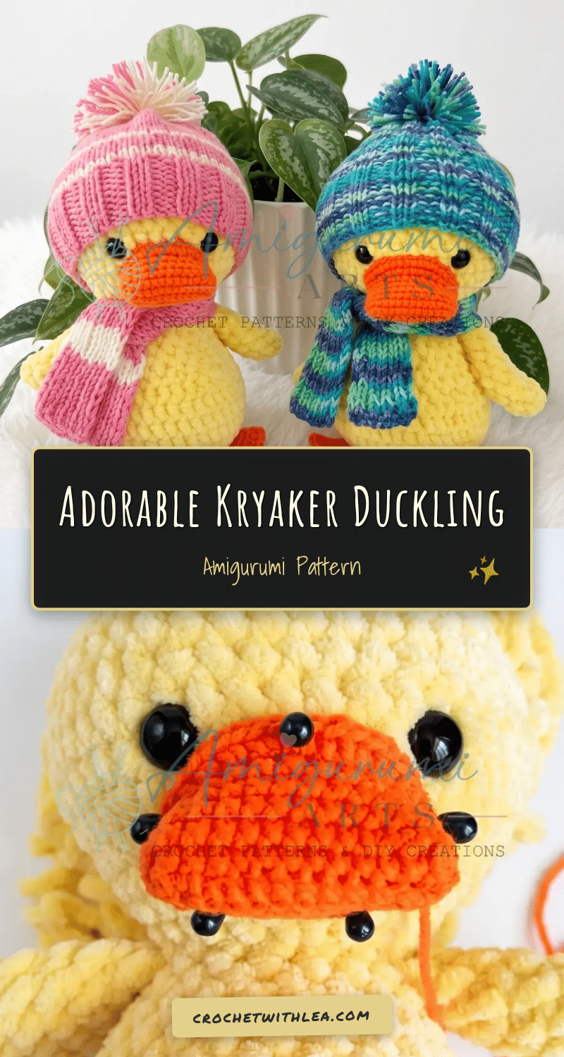 Kryaker the Duckling Amigurumi crochet pattern
