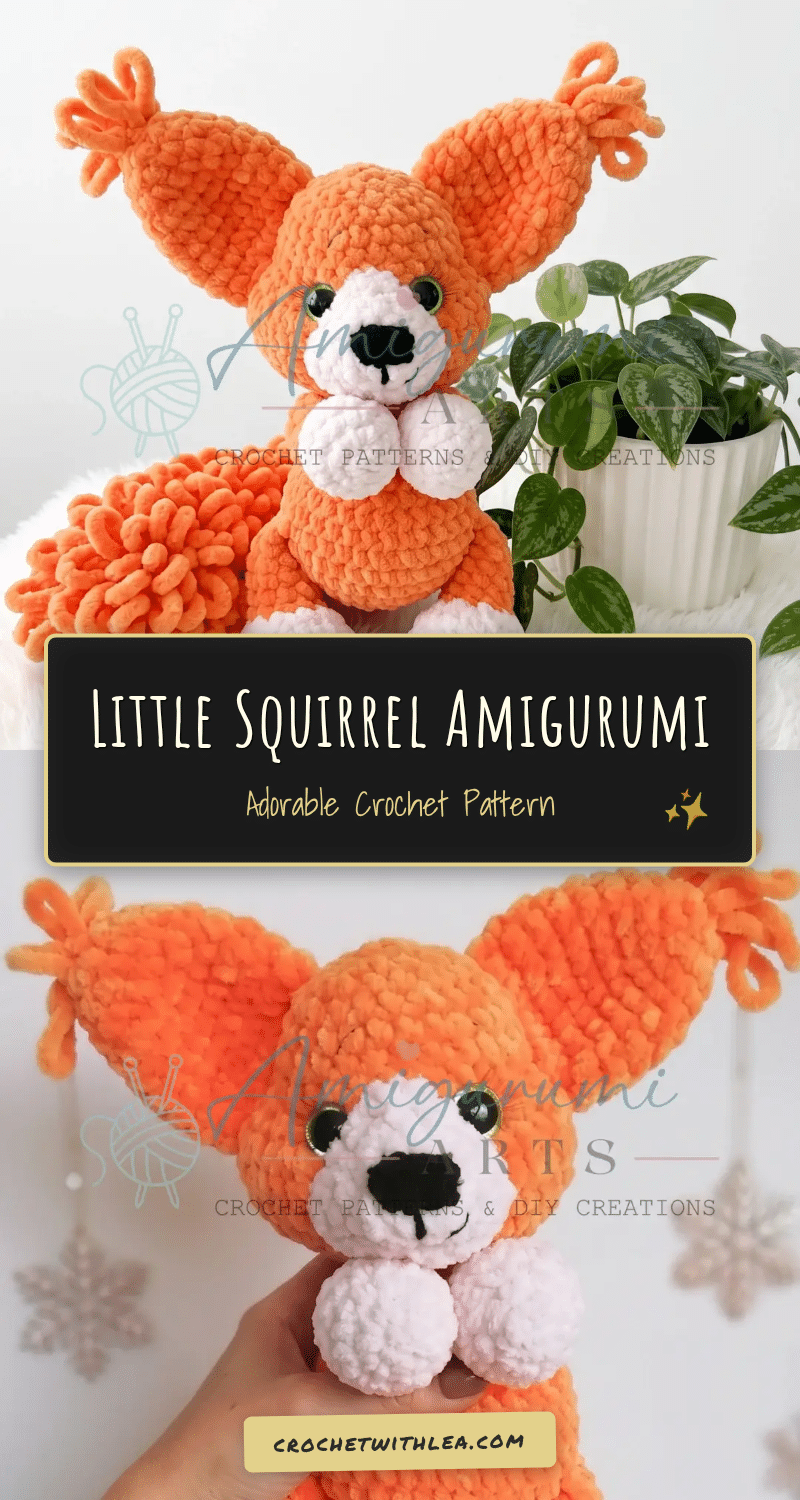 little squirrel amigurumi crochet pattern