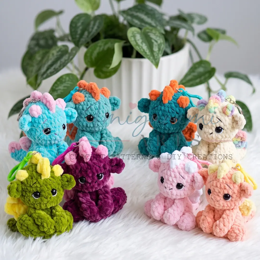 mini dragon keychain crochet project crochet project detail 6