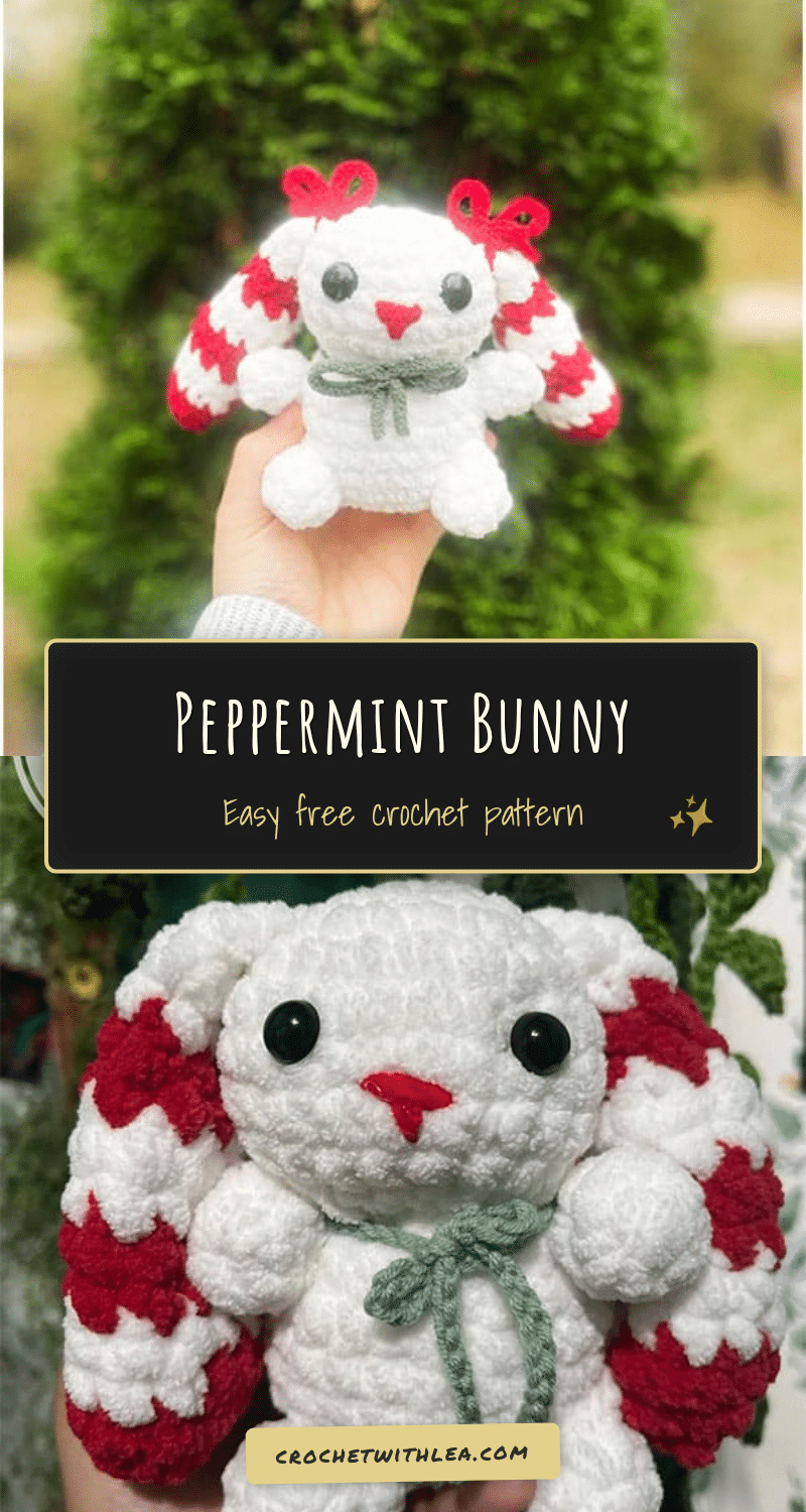 peppermint bunny amigurumi crochet pattern