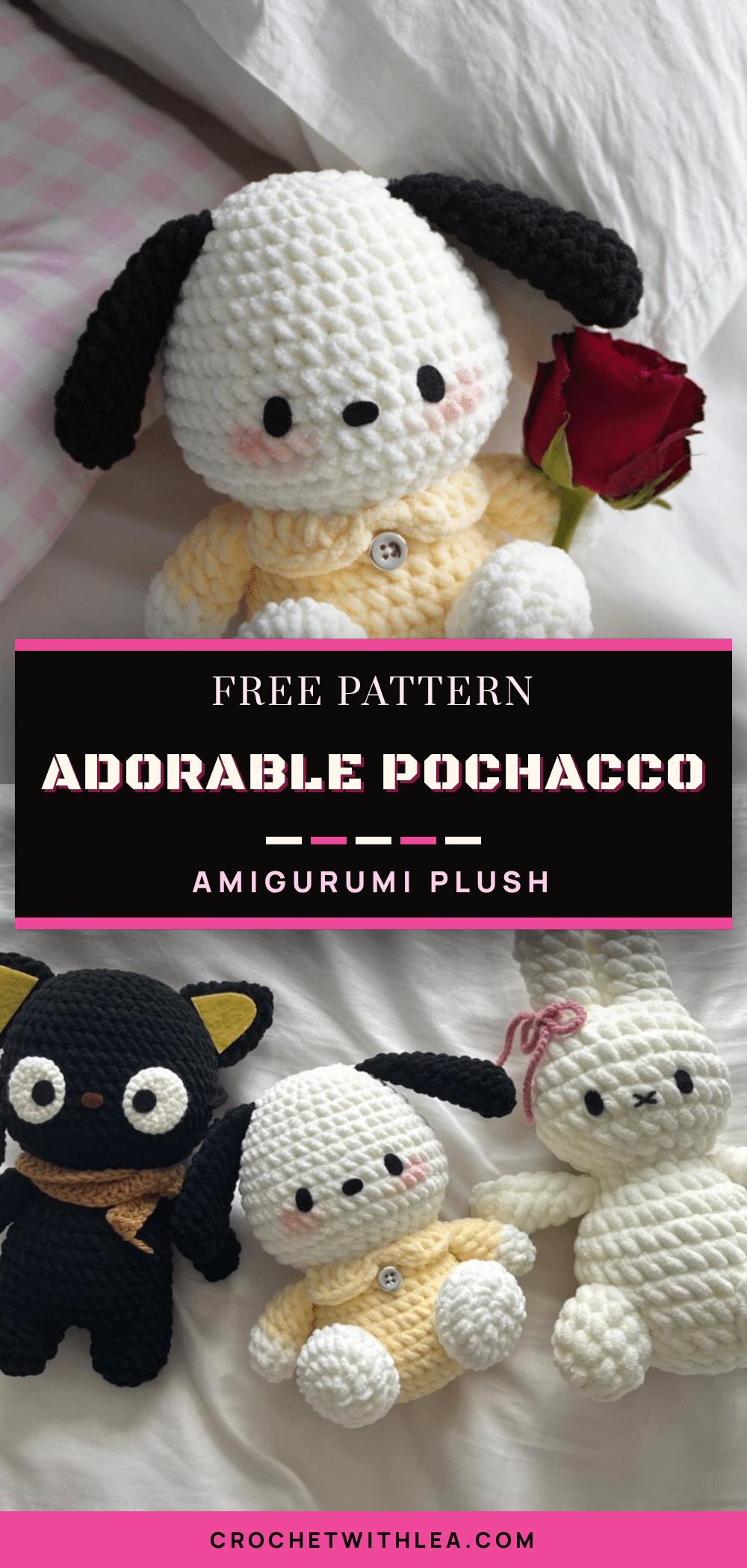 Pochacco amigurumi crochet pattern