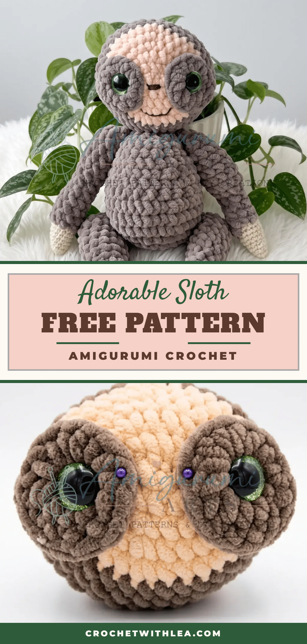 sloth amigurumi crochet pattern
