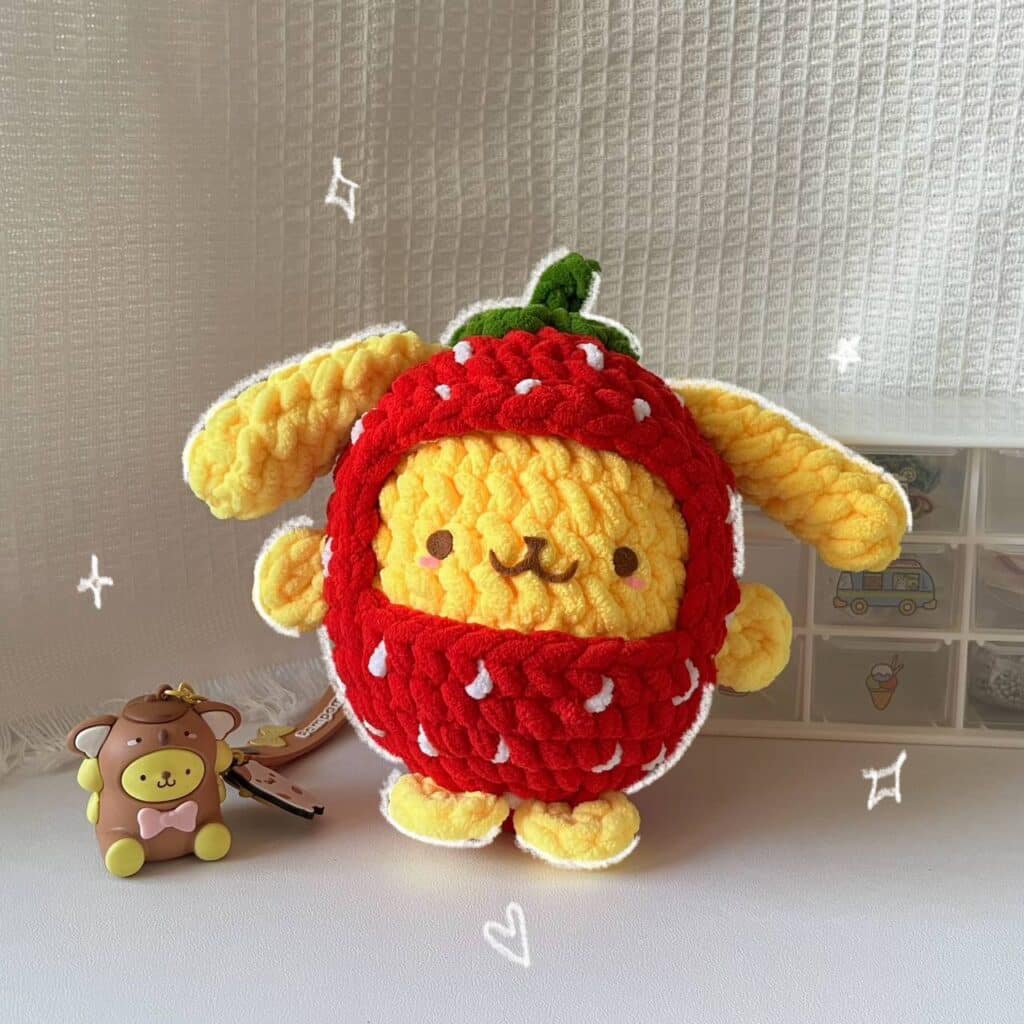 Strawberry Purin Amigurumi crochet project crochet project detail 3
