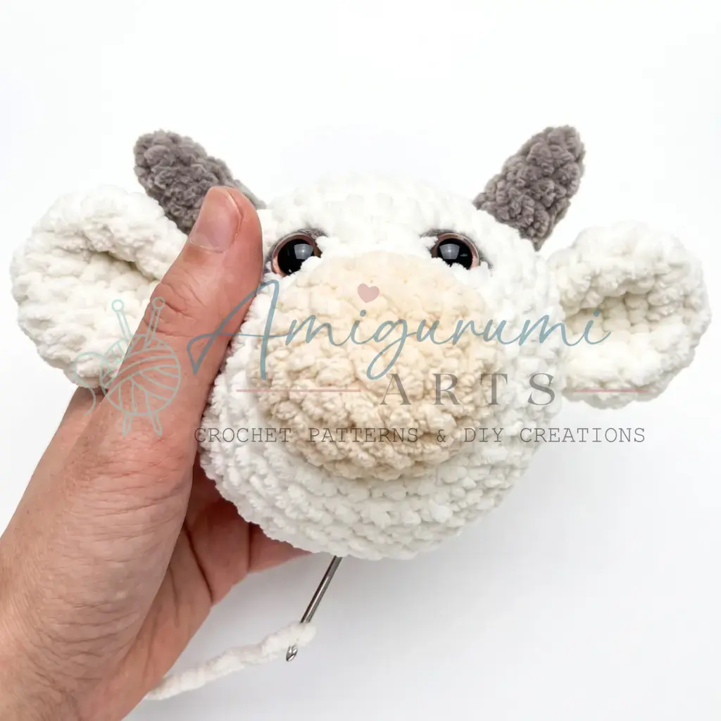 white bull calf amigurumi crochet project crochet project detail 14
