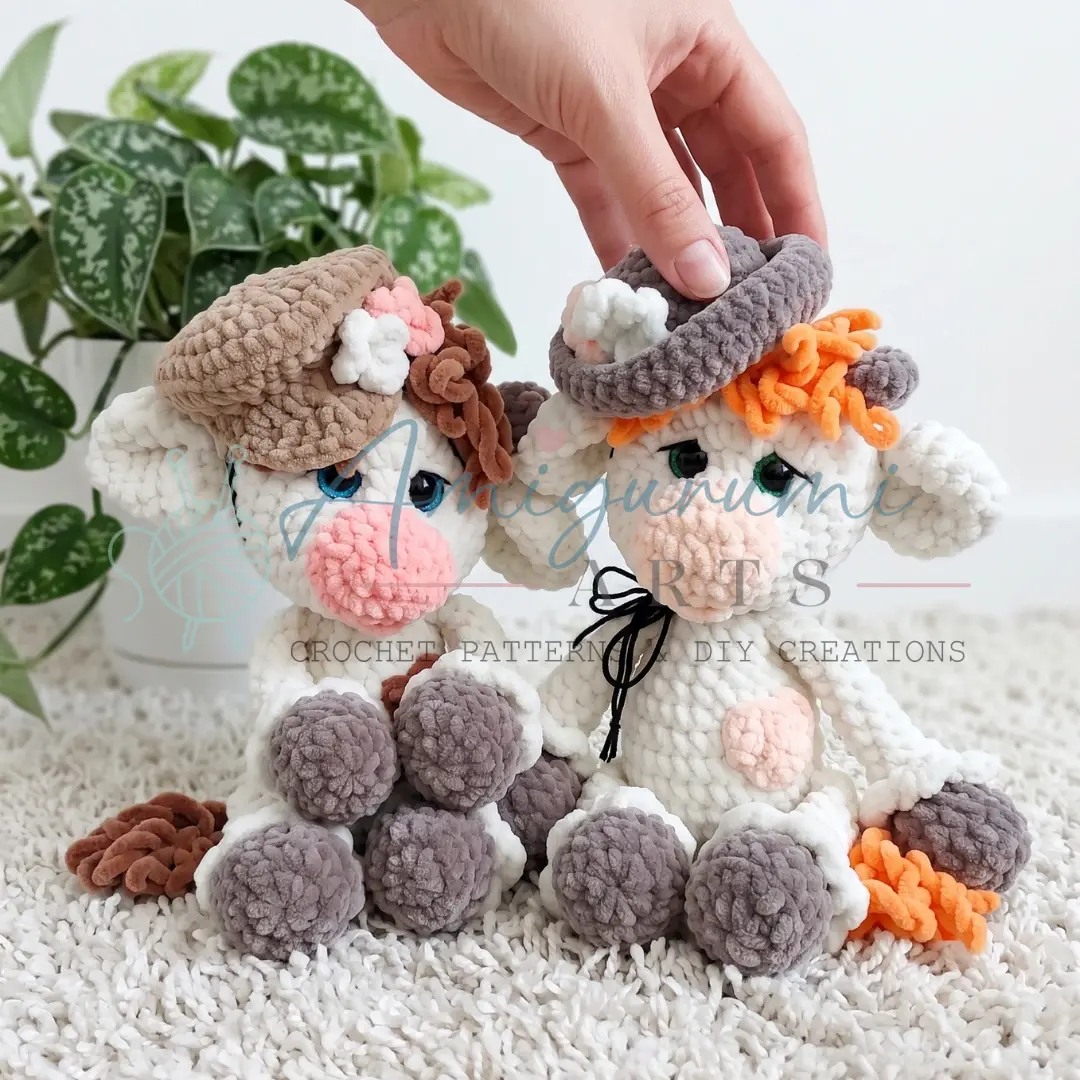 white bull calf amigurumi crochet project crochet project detail 2